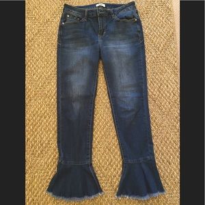 Kensie jeans with ruffles flare bottom